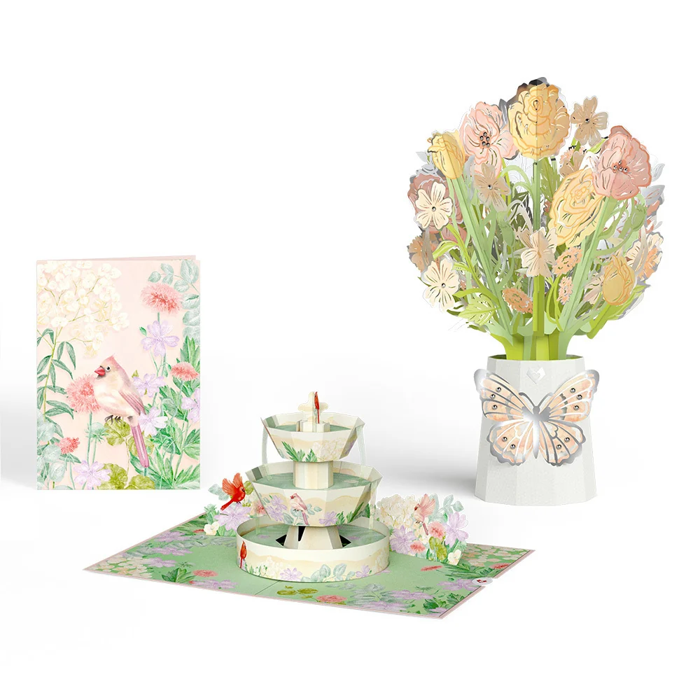 Lovepop Cardinals in the Garden Pop-Up Card & Luxe Bouquet Bundle