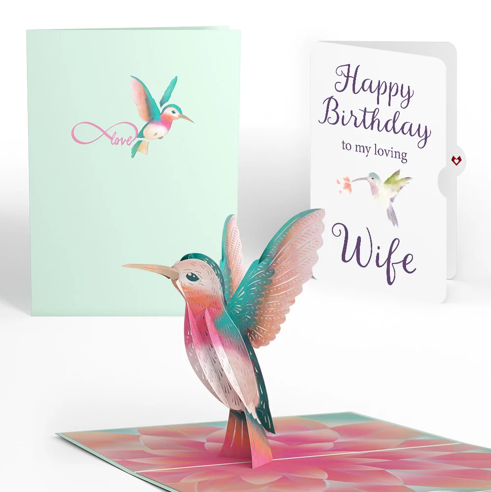 Lovepop Lovely Hummingbird Birthday Pop-Up Card and Sentiment Set for Wife