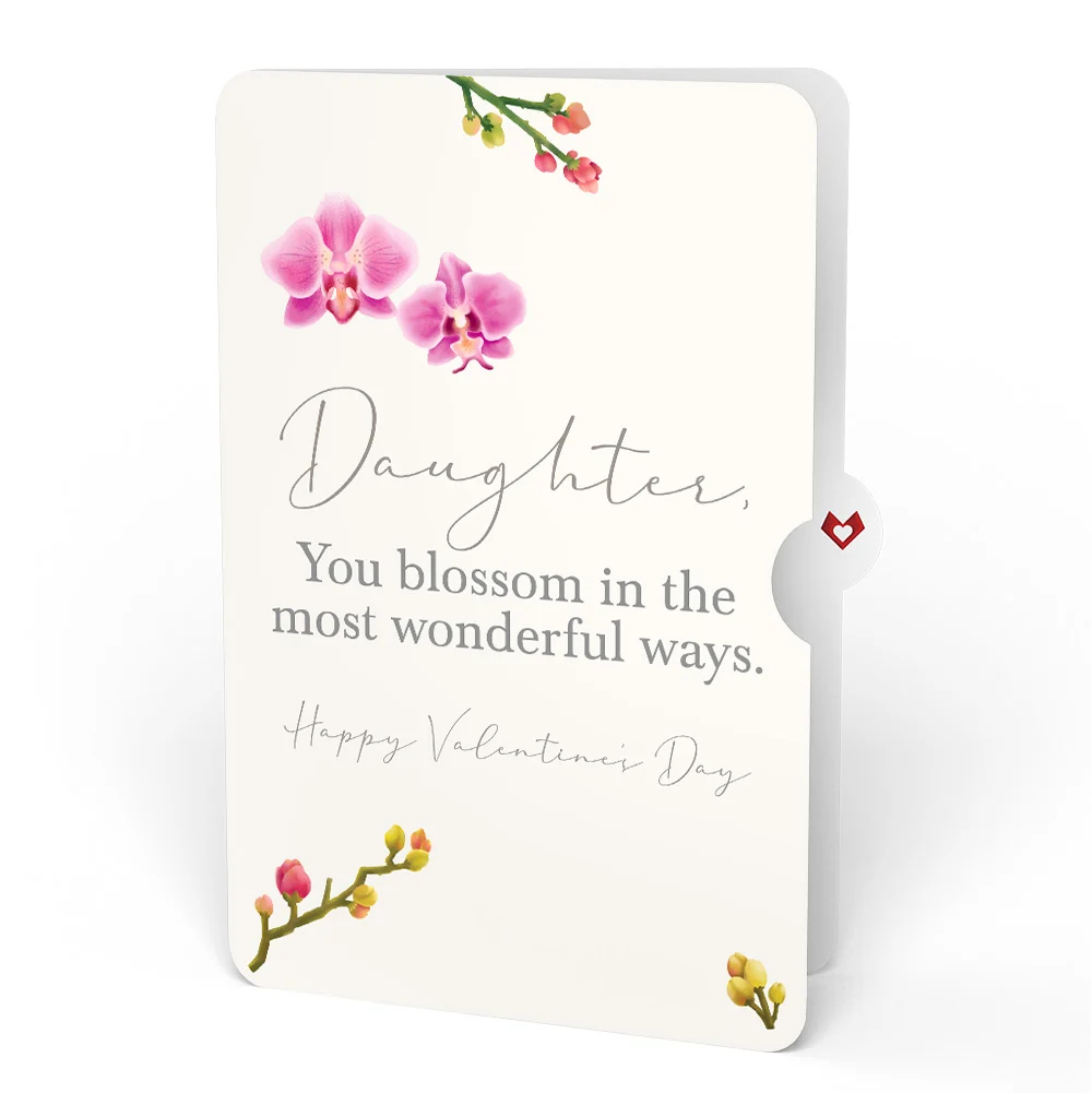Lovepop Watercolor Orchid Valentine Pop-Up Card and Sentiment Set for Daughter - Image 4