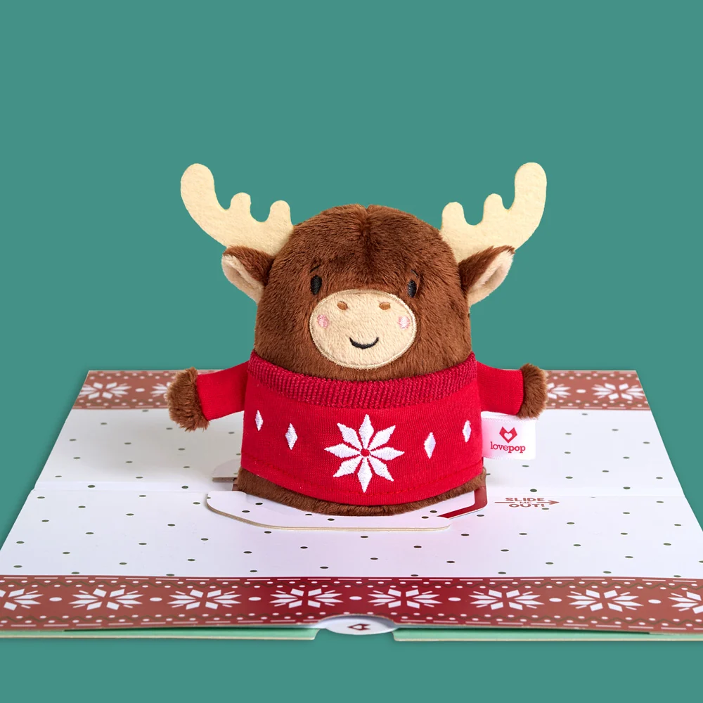 Lovepop Christmas Moose Plushpop Card - Image 4