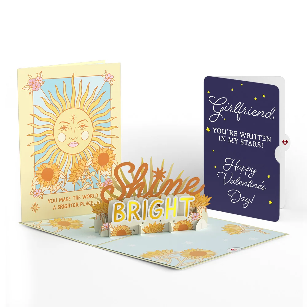 Lovepop Shine Bright Valentine Pop-Up Card and Sentiment Set for Girlfriend