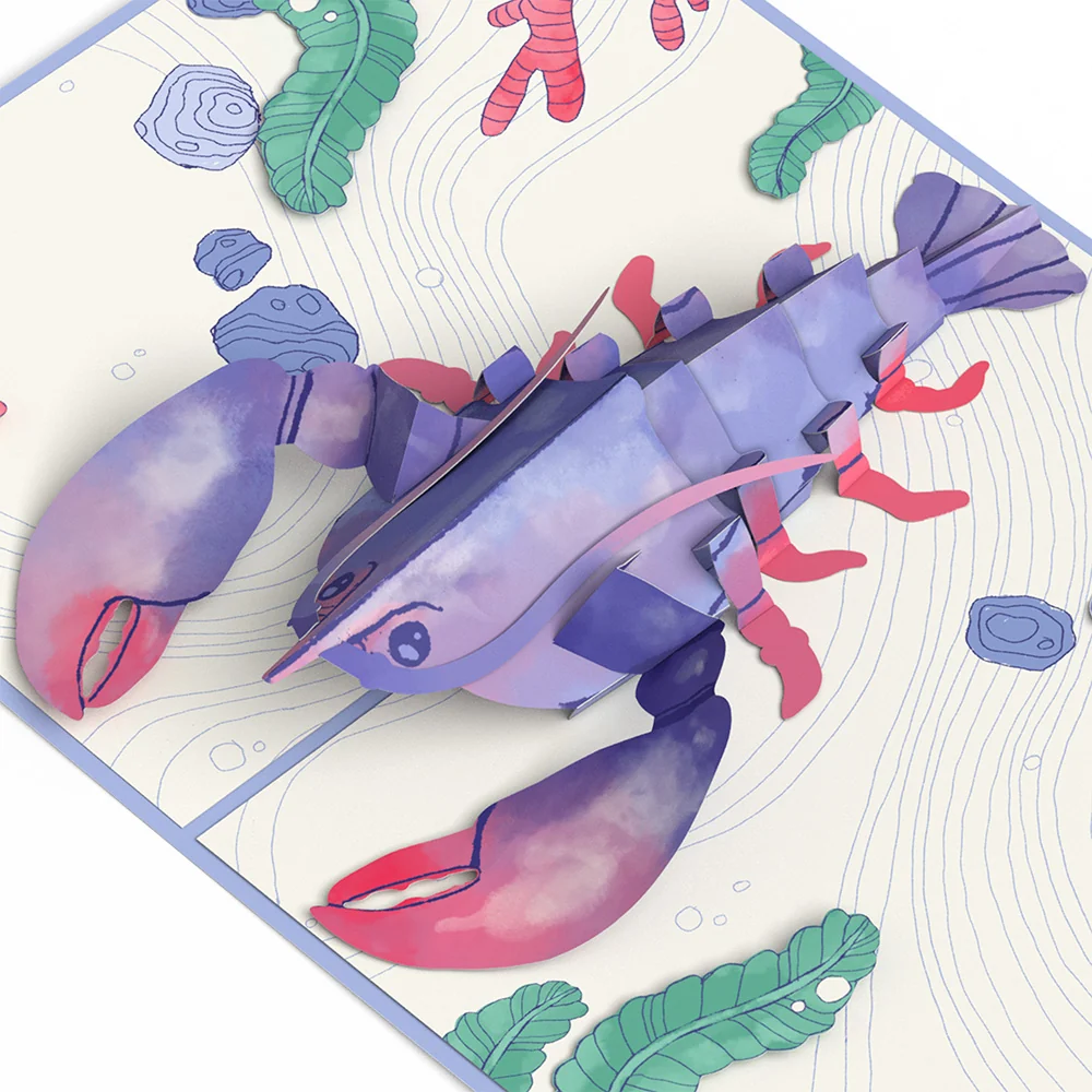 Lovepop Vibrant Lobster Pop-Up Card - Image 2