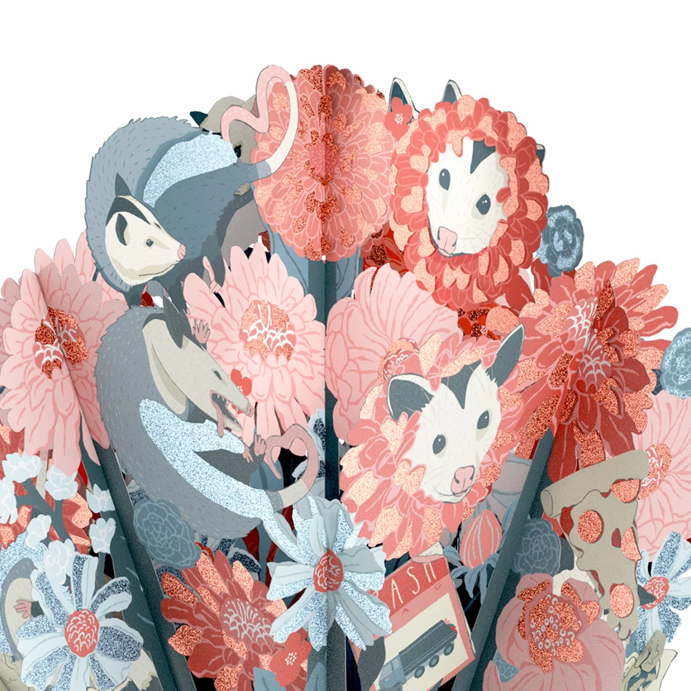 Lovepop Party Possums Birthday Glitter Bouquet and Sentiment Set Vase - Image 3