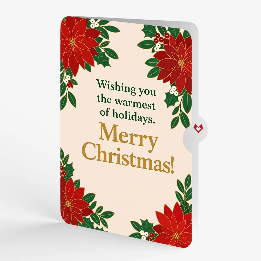 Lovepop Season's Greetings Poinsettia Wreath Christmas Pop-Up Card and Warm Holiday Wishes Sentiment Set - Image 4