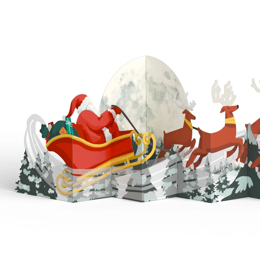 Lovepop Christmas Sleigh Ride Loooooong Card (Expands to 2 feet) and Warm Beach Santa Sentiment Set - Image 3