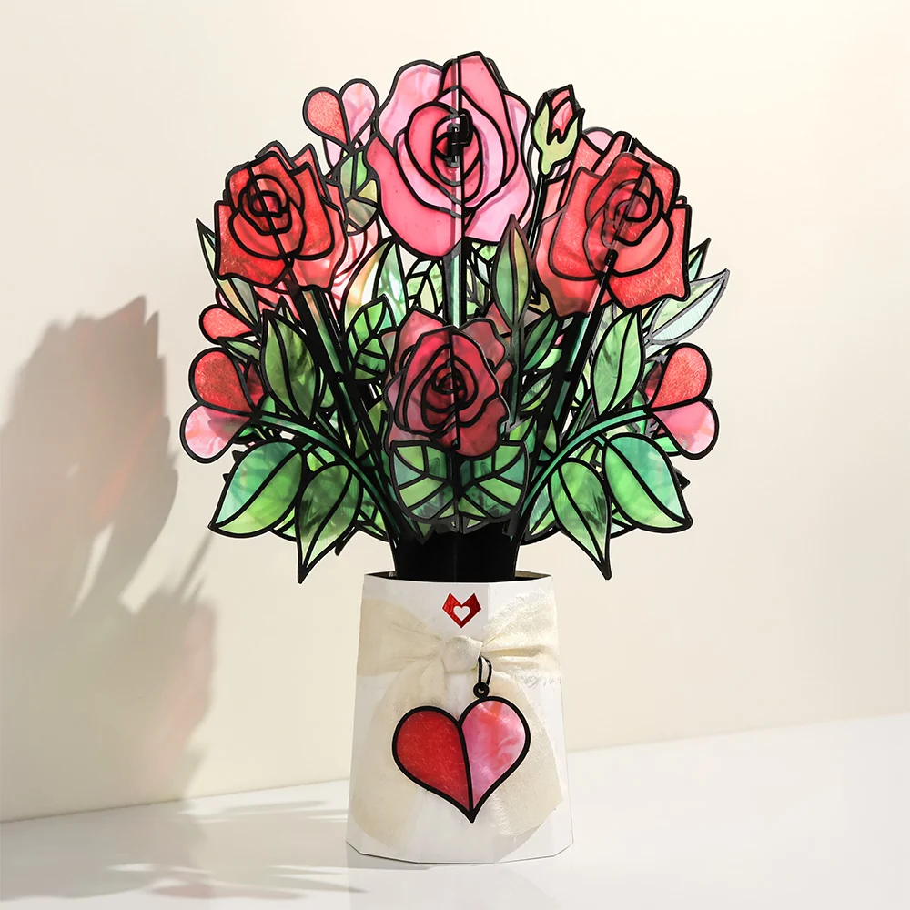 Lovepop I Love You Roses Pop-Up Card & Suncatcher Bouquet Bundle - Image 6