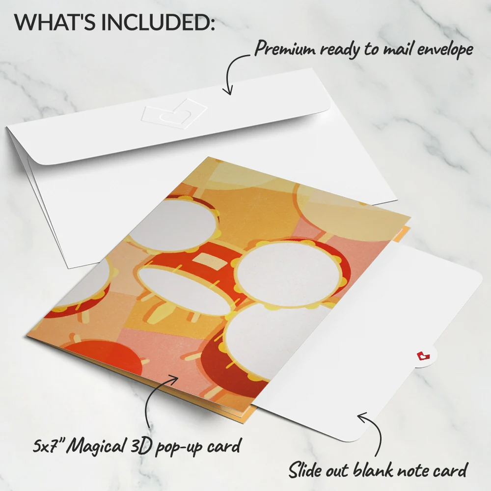 Lovepop Drum Kit Pop-Up Card - Image 5