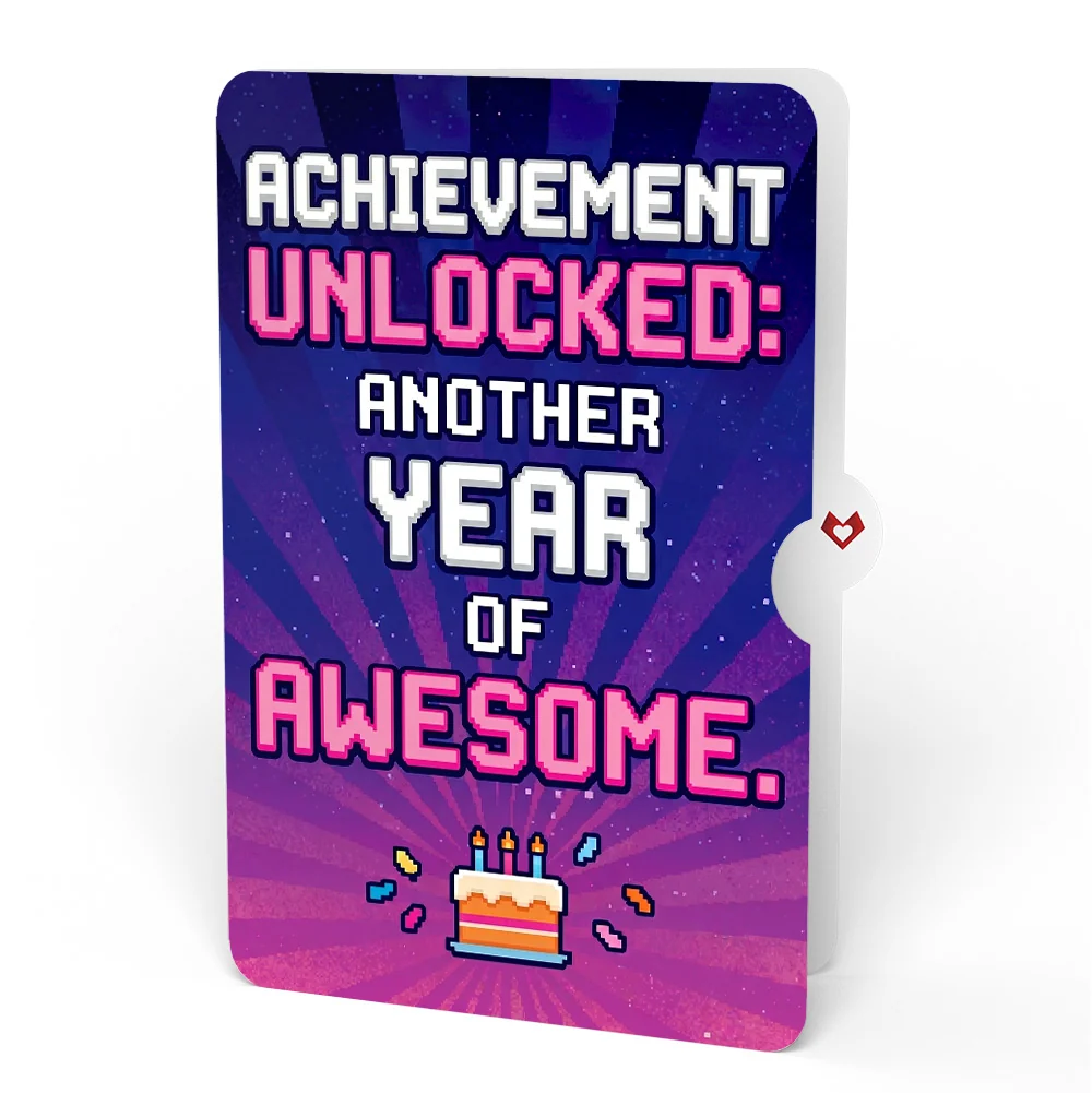 Lovepop Robot Birthday Party Music and Lights Pop-Up Card and Achievement Unlocked Sentiment Set Candle - Image 4