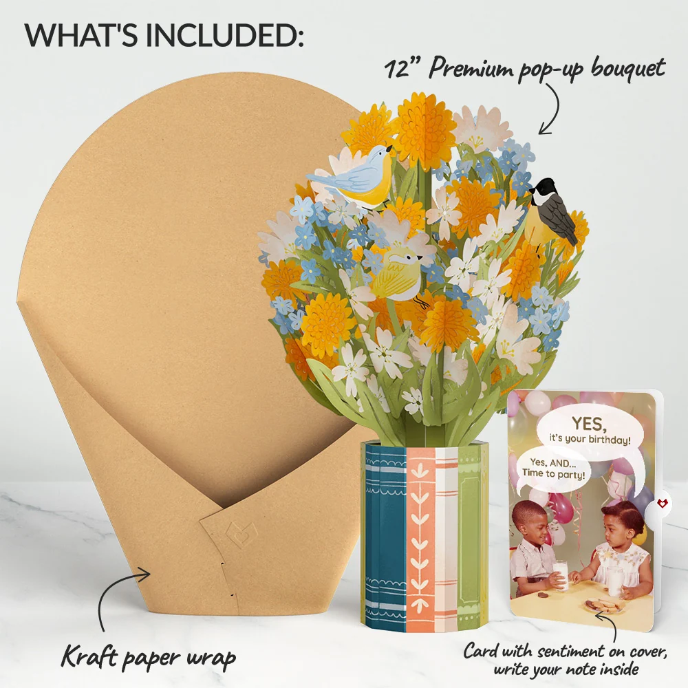 Lovepop Spring Joy Birthday Bouquet and Time to Party Sentiment Set Vase - Image 2