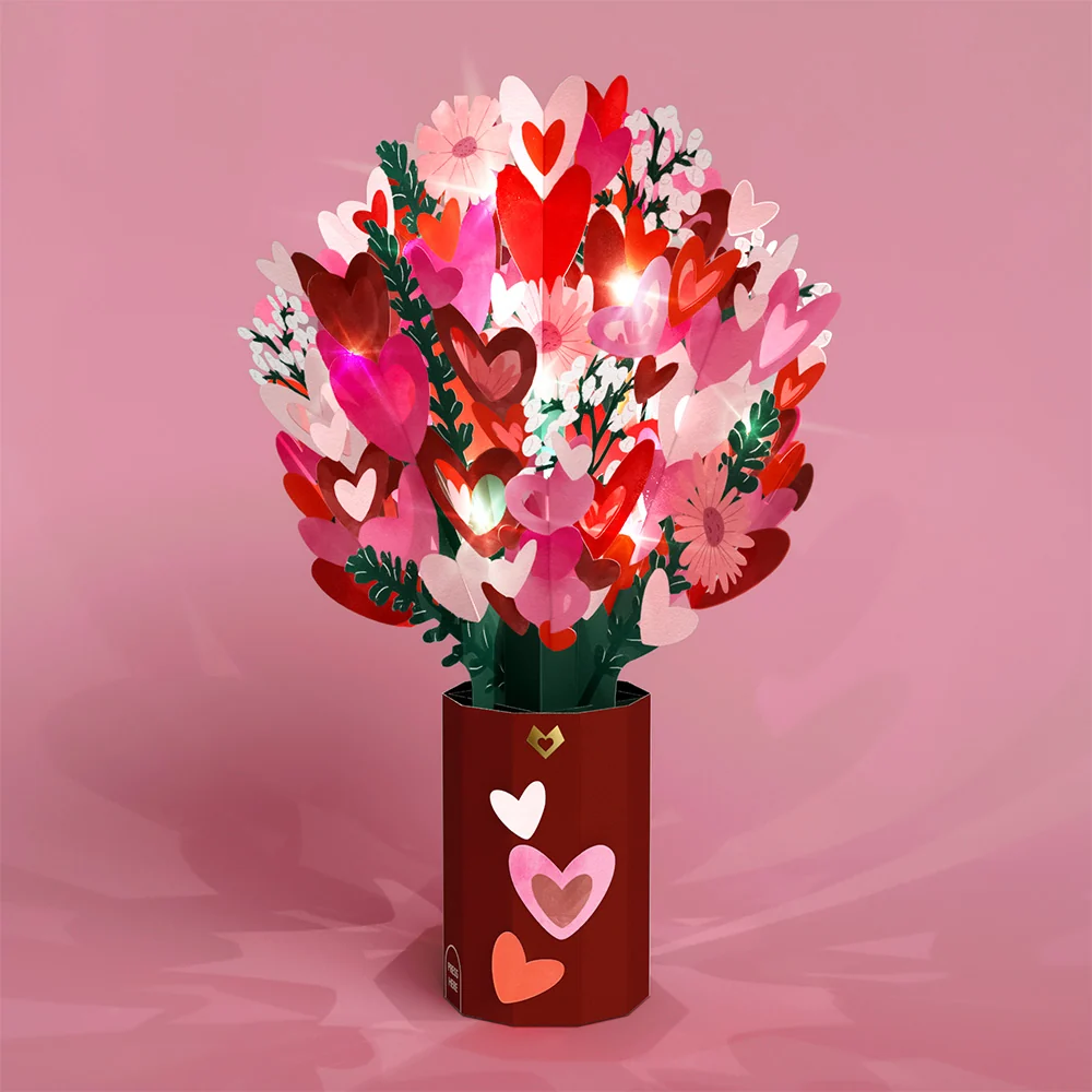 Lovepop Hogs & Kisses Music & Lights Pop-Up Card & Bouquet Bundle - Image 5