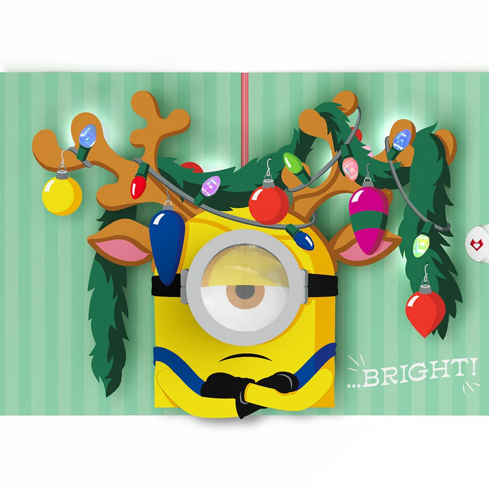 Lovepop Minions Merry & Bright Light-Up Pop-Up Card - Image 5