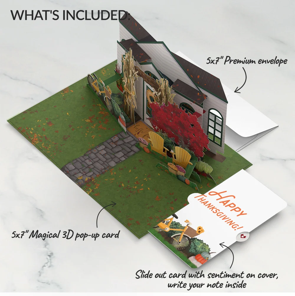 Lovepop Fall Welcome Thanksgiving Pop-Up Card and Sentiment Set Chair - Image 2