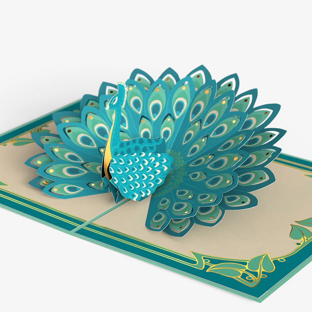 Lovepop Art Deco Peacock Birthday Pop-Up Card and Sentiment Set - Image 3