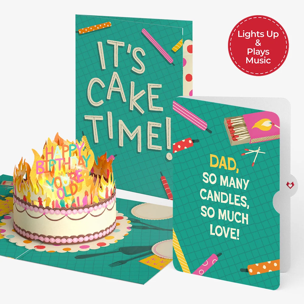 Lovepop Too Many Candles Birthday Music and Lights Pop-Up Card and Sentiment Set for Dad