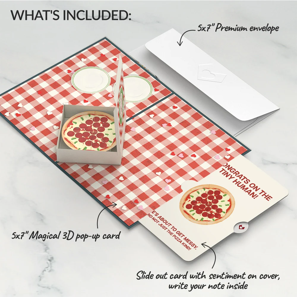 Lovepop Pizza Love New Baby Pop-Up Card and Sentiment Set - Image 2