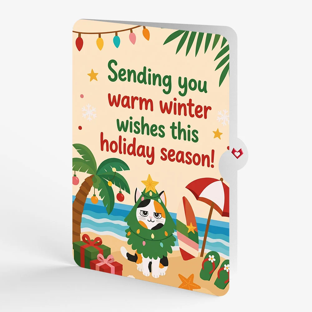 Lovepop Meowy Cat-mess Christmas Pop-Up Card and Tropical Cat Sentiment Set - Image 4