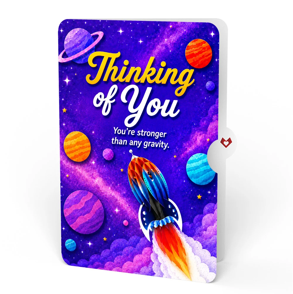 Lovepop Rocket Ship Thinking of You Unboxed Pop-Up Paper Sculpture and Sentiment Set - Image 4
