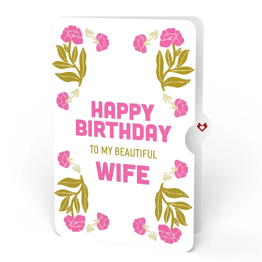 Lovepop Vintage Floral Love You Heart Birthday Pop-Up Card and Sentiment Set for Wife - Image 4