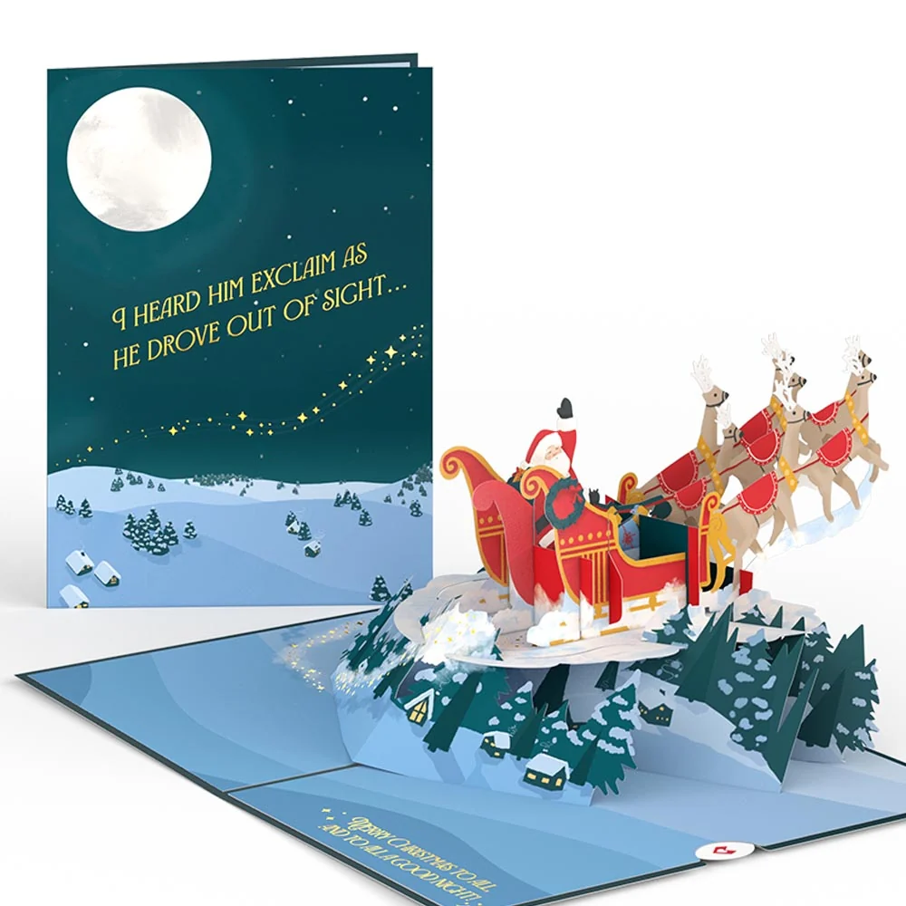 Lovepop Night Sky Santa Sleigh Pop-Up Card