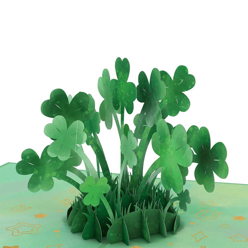 Lovepop Saint Patrick's Day Lucky Clover Pop-Up Card and Shamrock Sprigs Sentiment Set - Image 3