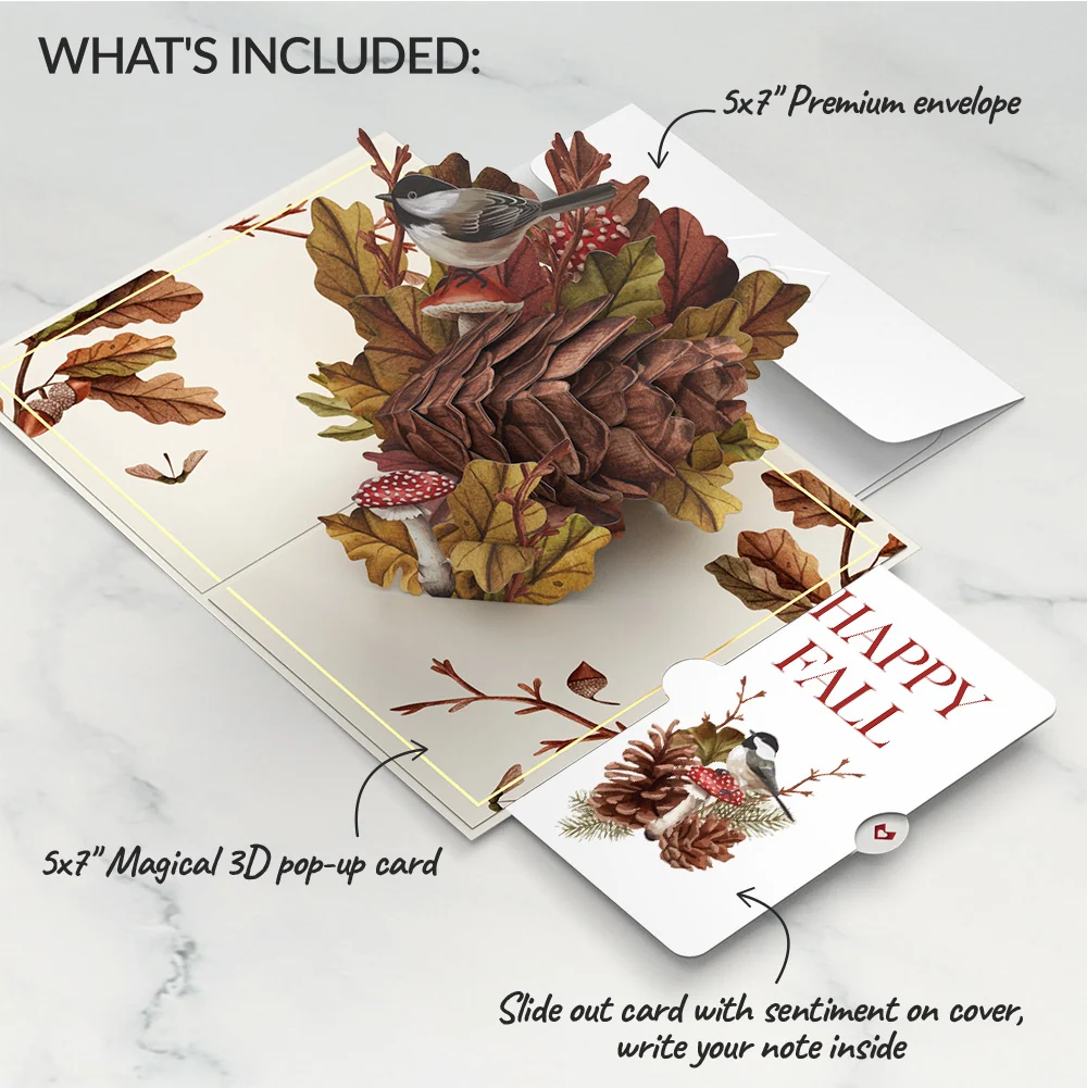 Lovepop Fall Forest Floor Pop-Up Card and Sentiment Set Cream - Image 2