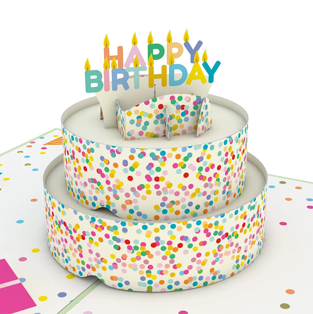 Lovepop Sprinkles Birthday Cake Pop-Up Card and Memory Joke Sentiment Set for Kid Candle - Image 3