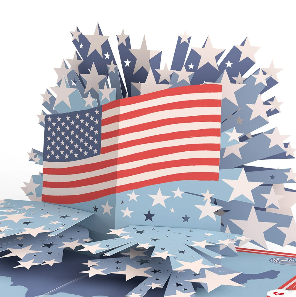 Lovepop From Sea to Shining Sea Americana Pop-Up Card and Sentiment Set Cream - Image 3