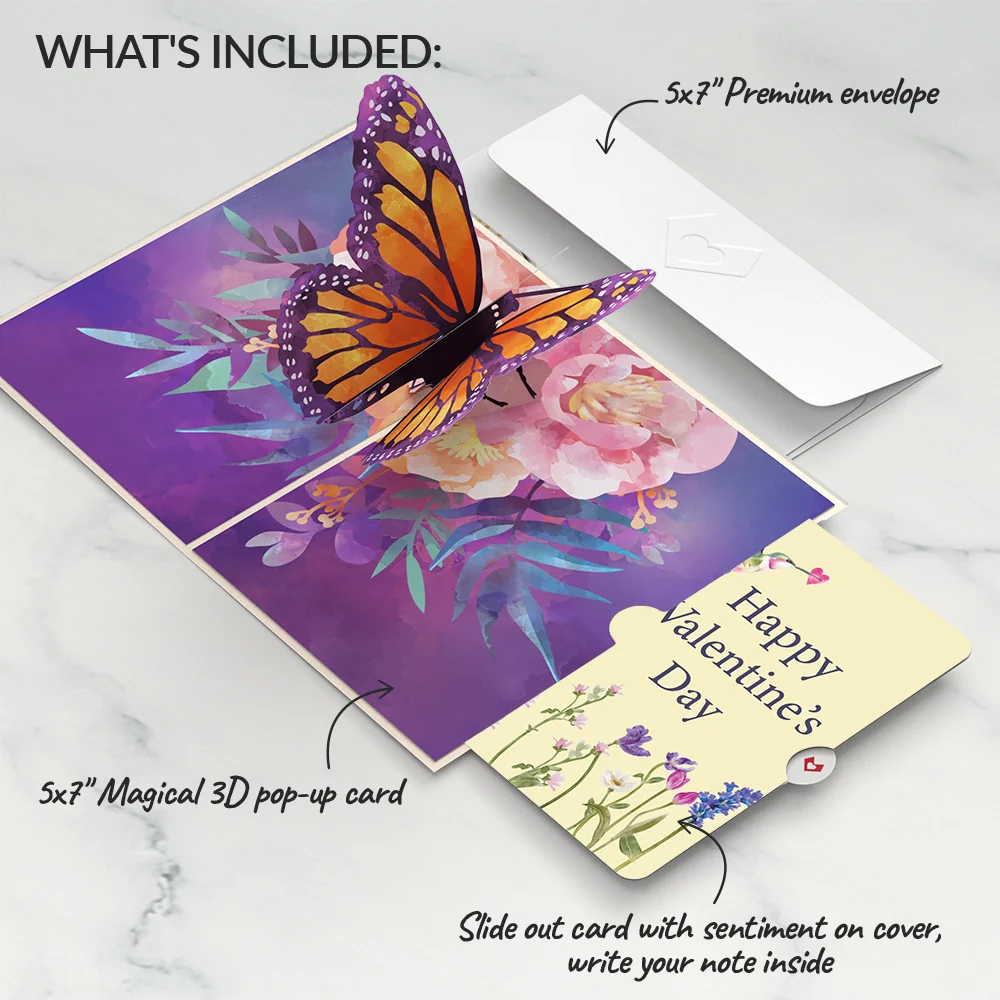 Lovepop Monarch Butterfly Valentine Pop-Up Card and Sentiment Set - Image 2