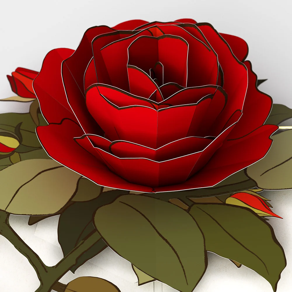 Lovepop Elegant Red Rose Weddings Pop-Up Card and Sentiment Set Cream - Image 3