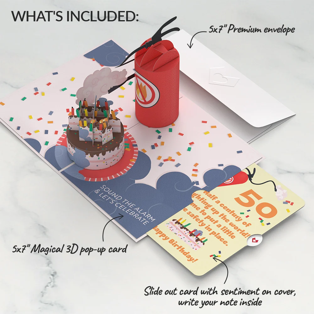 Lovepop Holy Smokes You're Old 50th Birthday Pop-Up Card and Sentiment Set Candle - Image 2