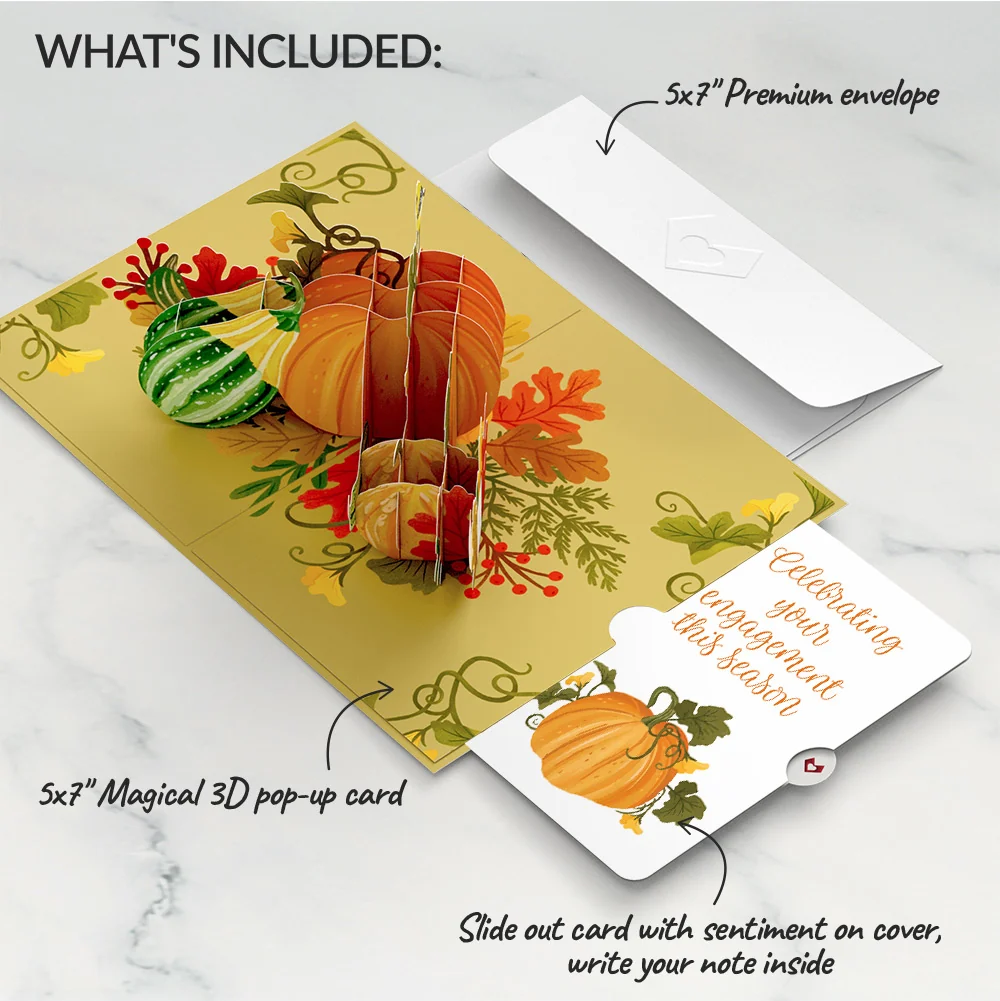 Lovepop Fall is in the Air Engagement Pop-Up Card and Sentiment Set - Image 2