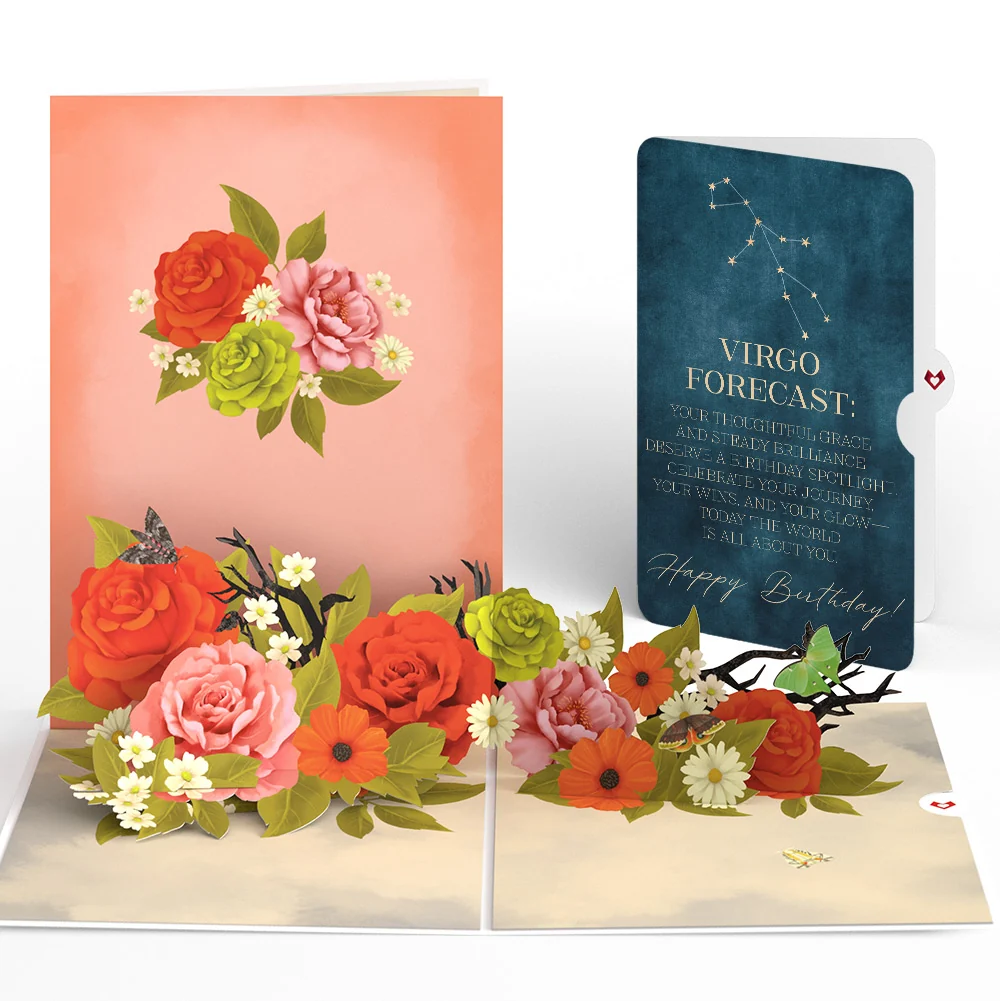 Lovepop Midnight Florals Birthday Pop-Up Card and Virgo Zodiac Sentiment Set