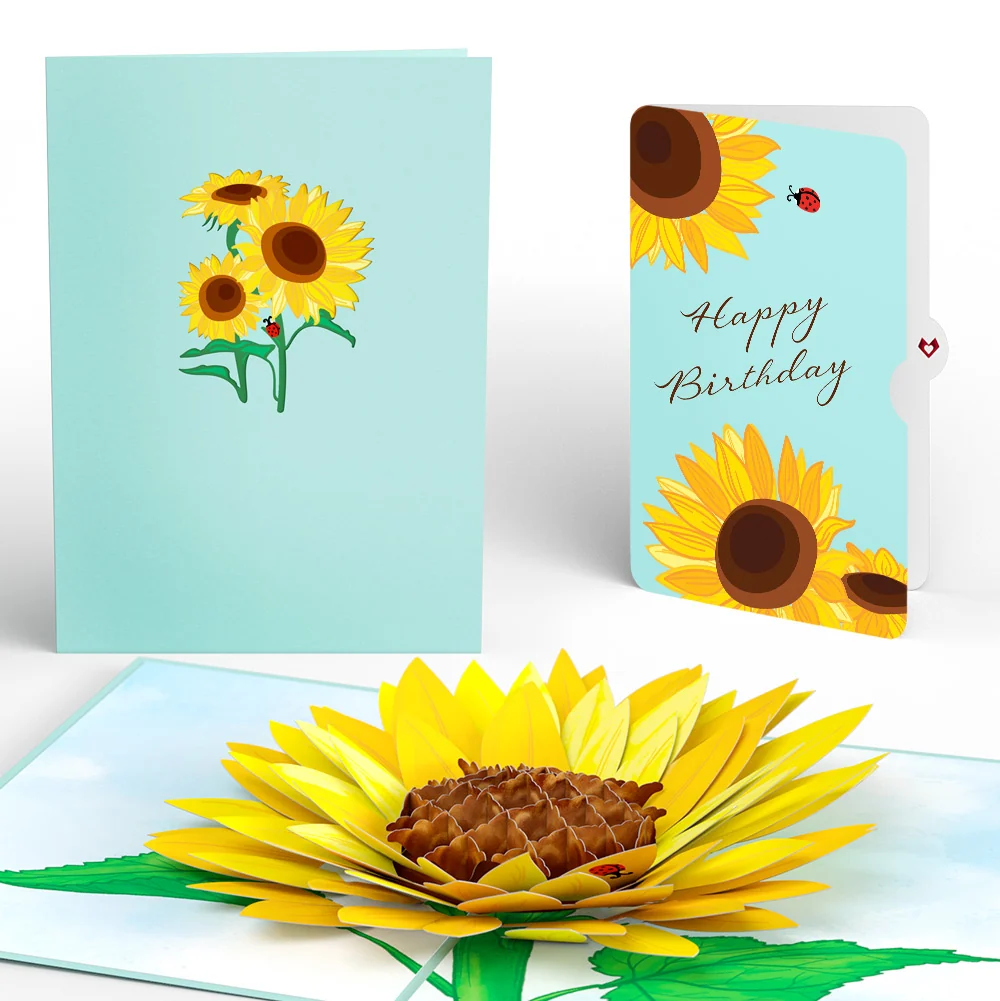 Lovepop Sunflower Bloom Birthday Pop-Up Card and Sunflowers Sentiment Set