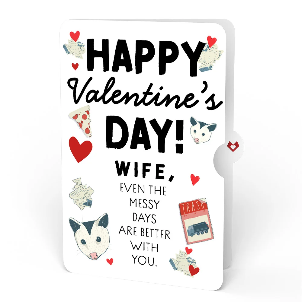 Lovepop Life Without You Is Trash Possums Valentine Pop-Up Card and Sentiment Set for Wife - Image 4