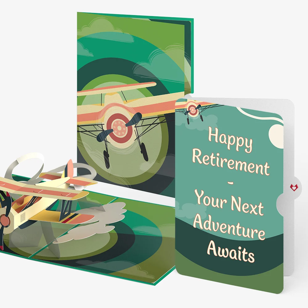 Lovepop Vintage Plane Retirement Pop-Up Card and Sentiment Set