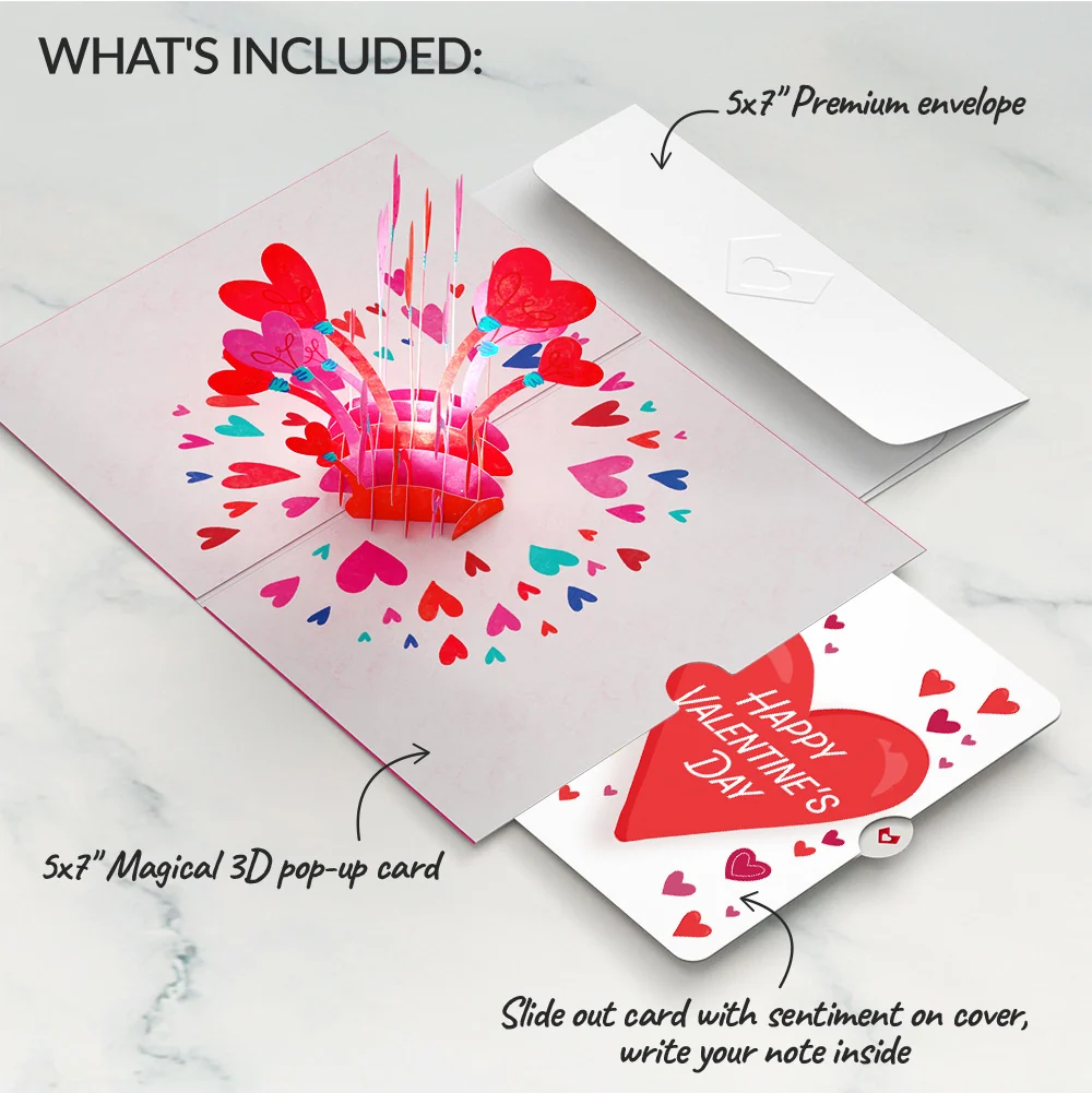 Lovepop You Light Up My Life Valentine Light-Up Pop-Up Card and Big Sweet Heart Sentiment Set - Image 2
