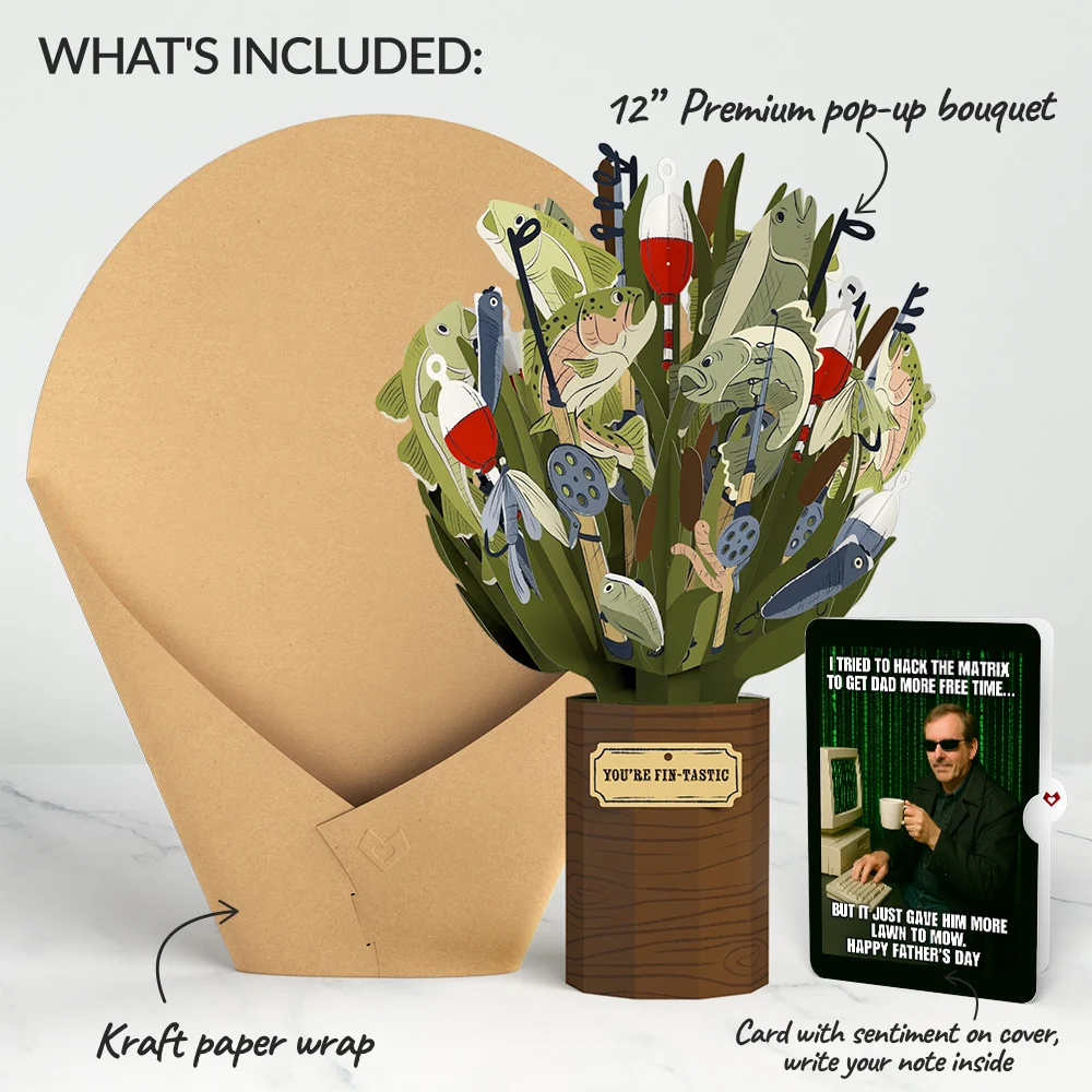 Lovepop Fin-tastic Fish Father's Day Bouquet and Matrix Hacker Sentiment Set - Image 2