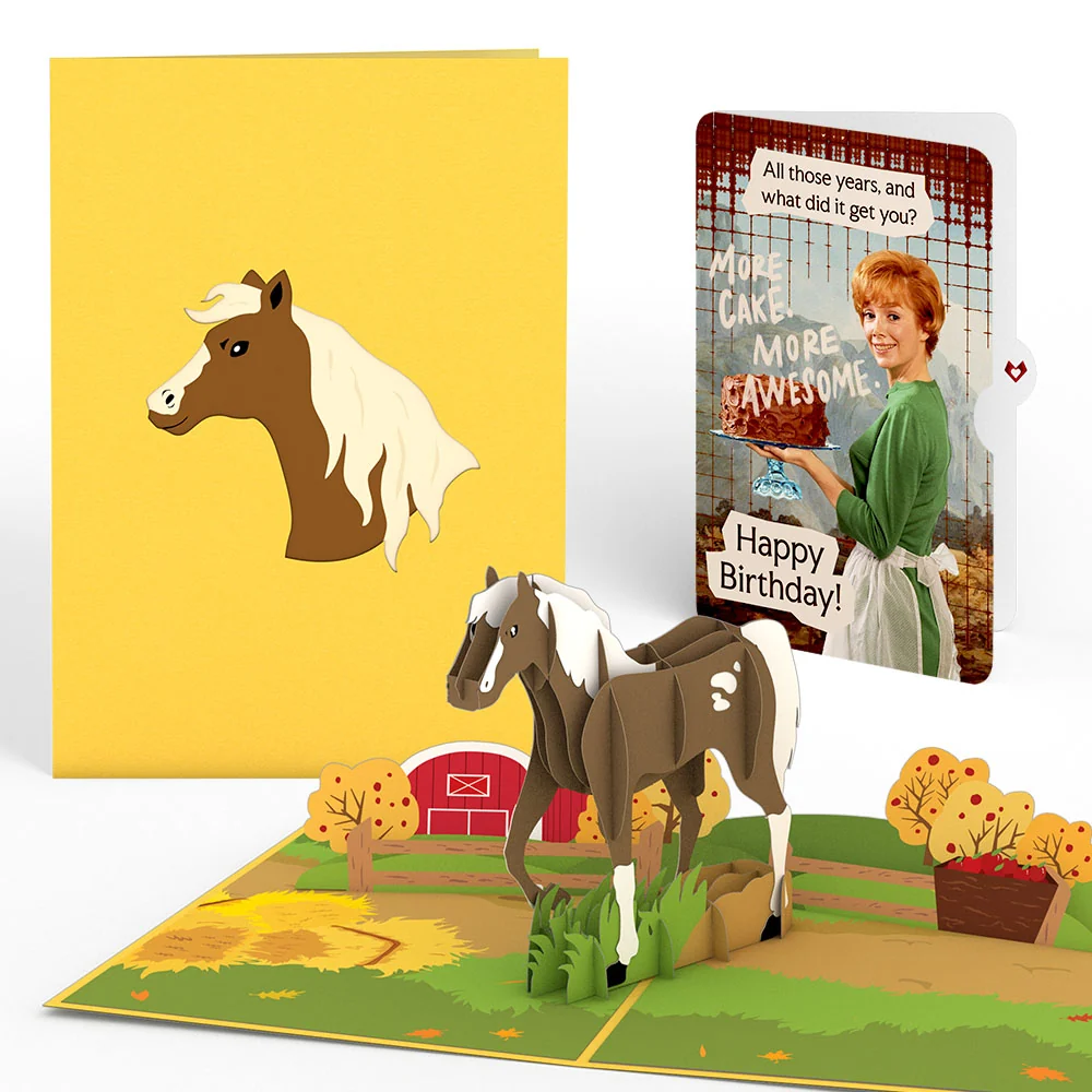 Lovepop Horse Birthday Pop-Up Card and More Cake More Awesome Sentiment Set