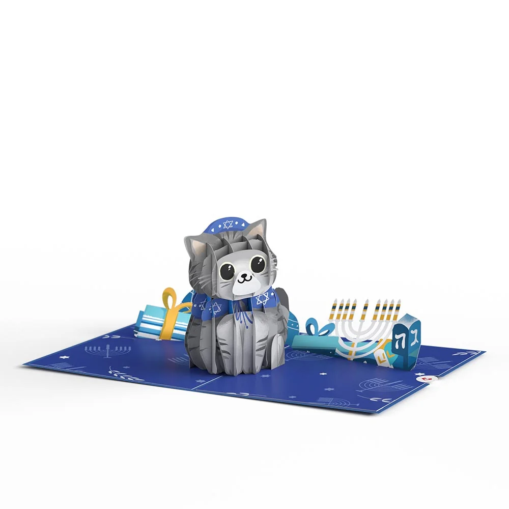 Lovepop Happy Hanukkah Cat Pop-Up Card - Image 3