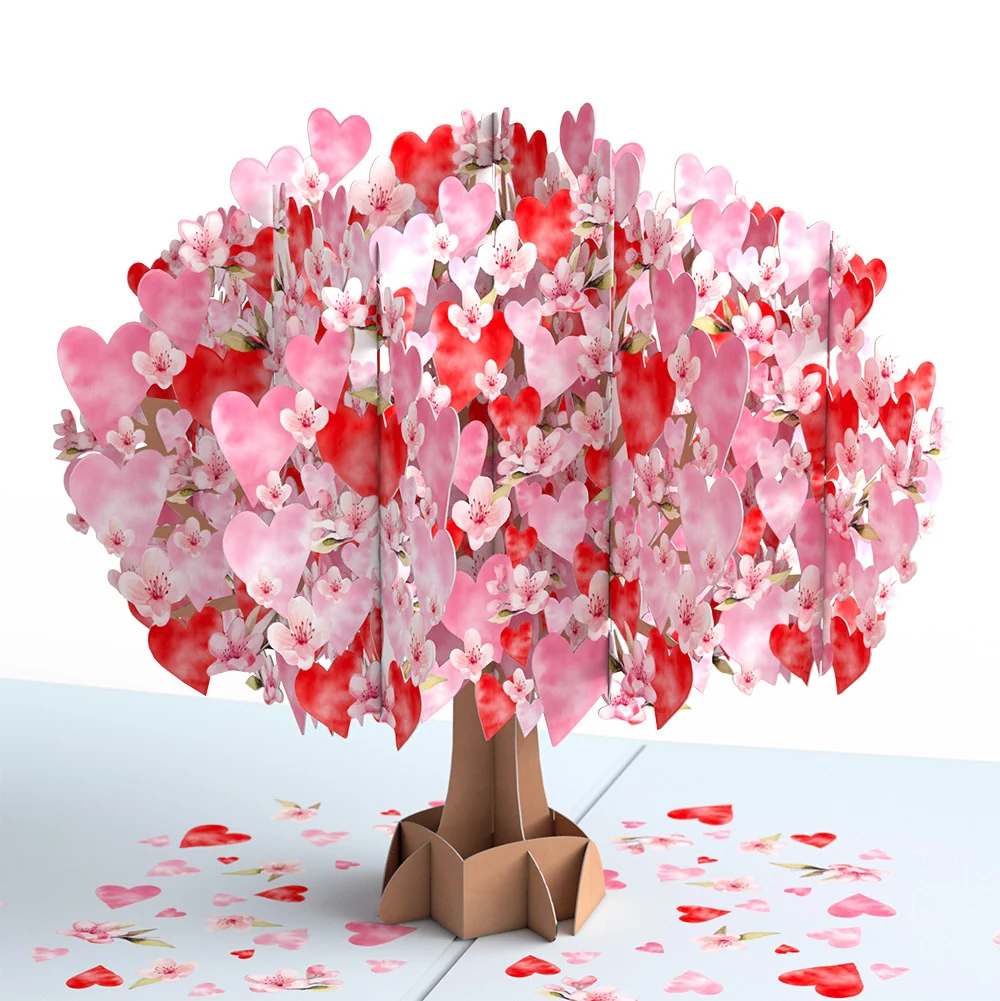 Lovepop Happy Valentine's Day Cherry Blossom Tree Pop-Up Card and Sentiment Set for Husband Cream - Image 3
