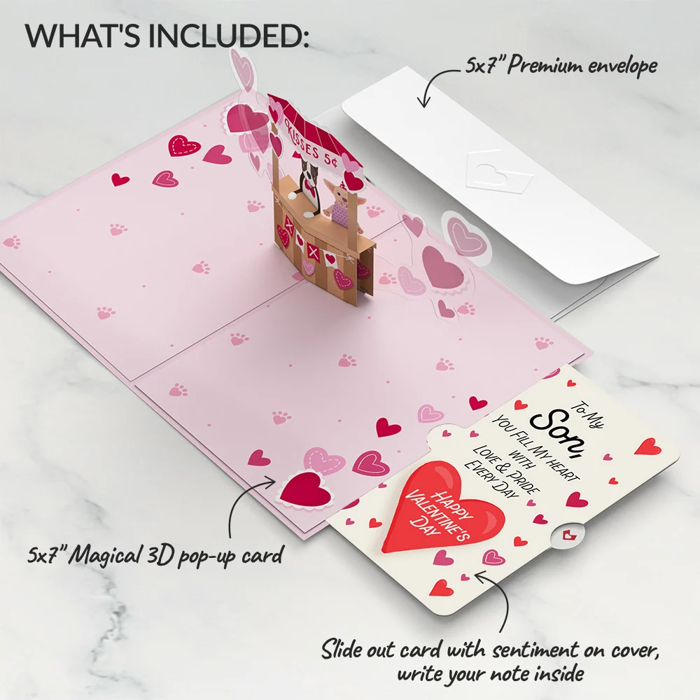 Lovepop Love You Furever Dog Kisses Valentine Pop-Up Card and Sentiment Set for Son - Image 2