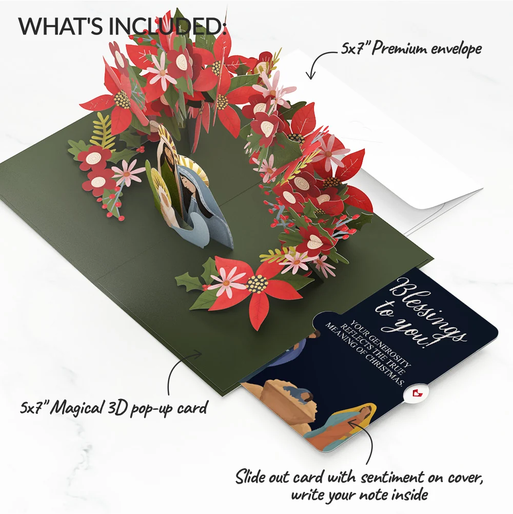 Lovepop A Child Is Born Christmas Pop-Up Card and Blessings Sentiment Set Cream - Image 2