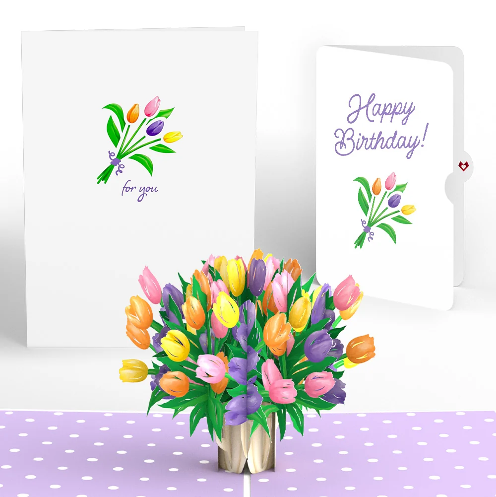 Lovepop Tulips Birthday Pop-Up Card and Spring Tulips Sentiment Set Vase