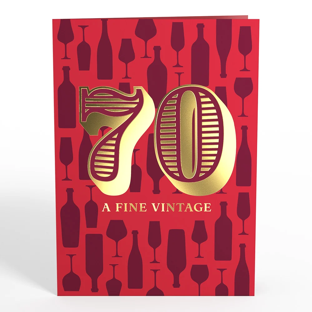 Lovepop A Fine Vintage 70th Birthday Pop-Up Card Bottle - Image 4
