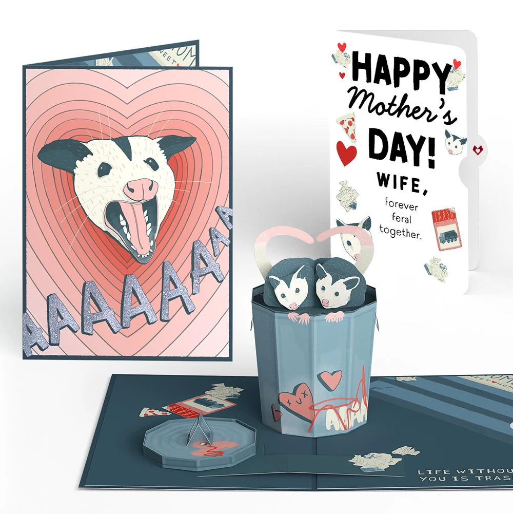 Lovepop Life Without You Is Trash Possums Mother’s Day Pop-Up Card and Sentiment Set for Wife