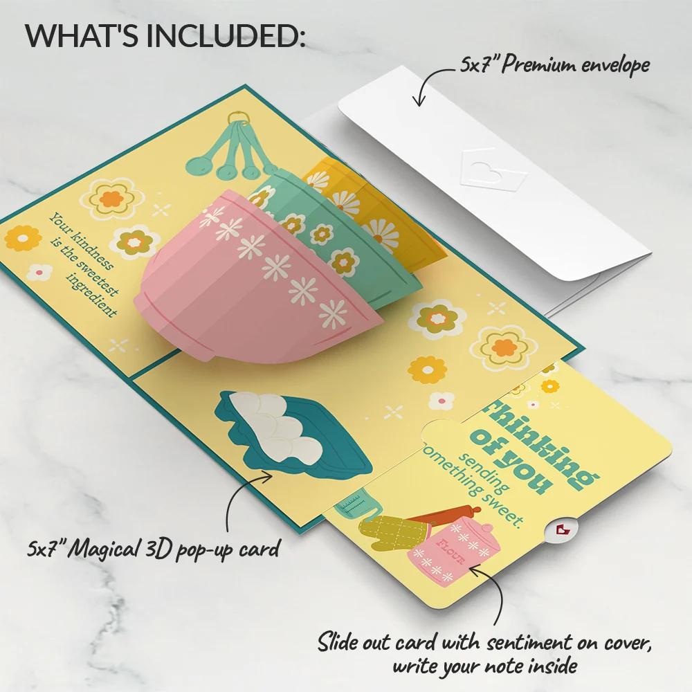 Lovepop You Bake the World a Better Place Thinking of You Pop-Up Card and Sentiment Set Bowl - Image 2