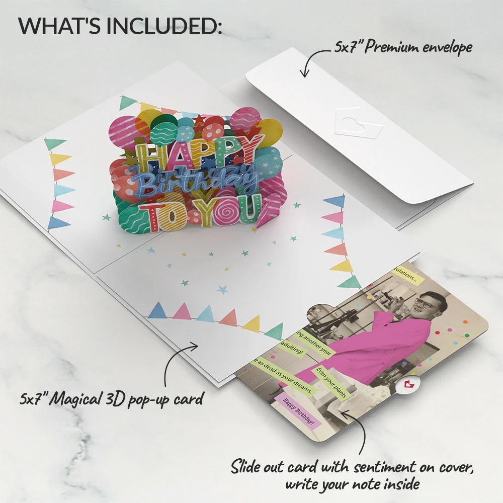 Lovepop Let's Celebrate Birthday Pop-Up Card and Sentiment Set - Image 2