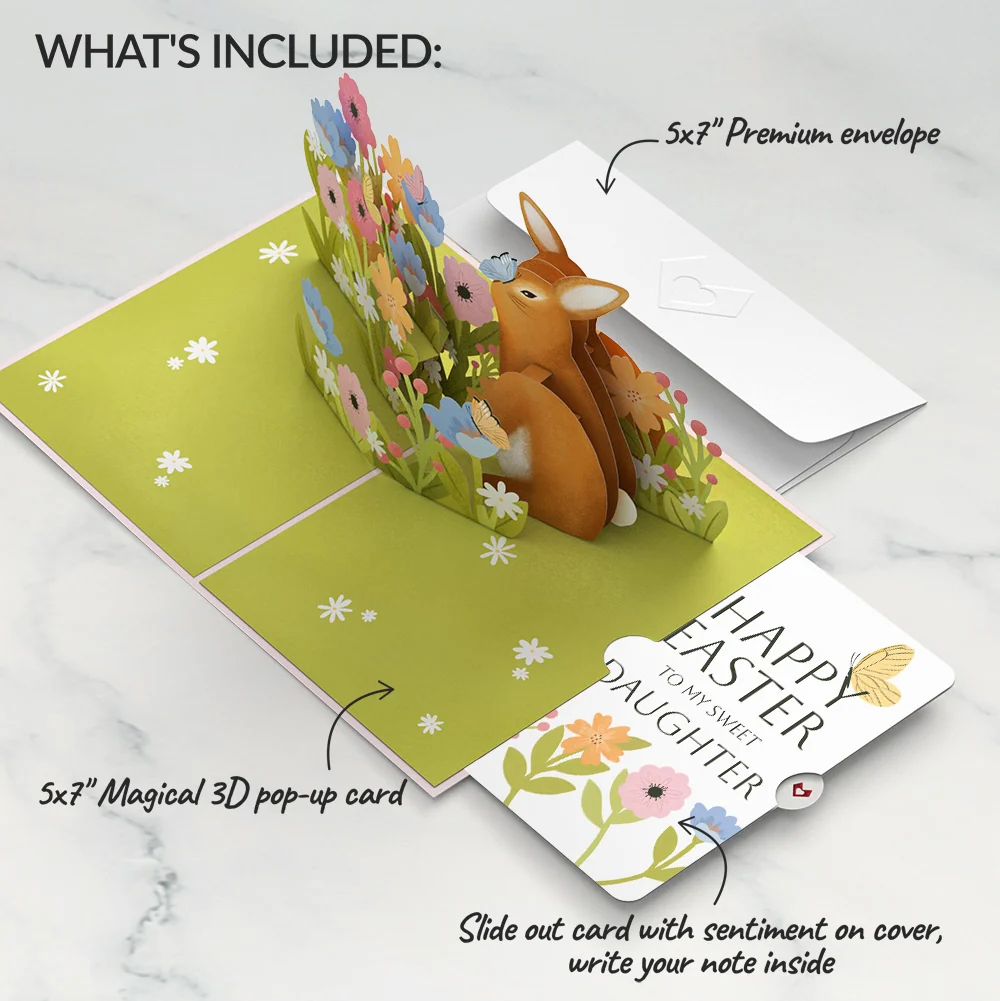 Lovepop Happy Easter Bunny Amid the Blossoms Pop-Up Card and Sentiment Set for Daughter - Image 2