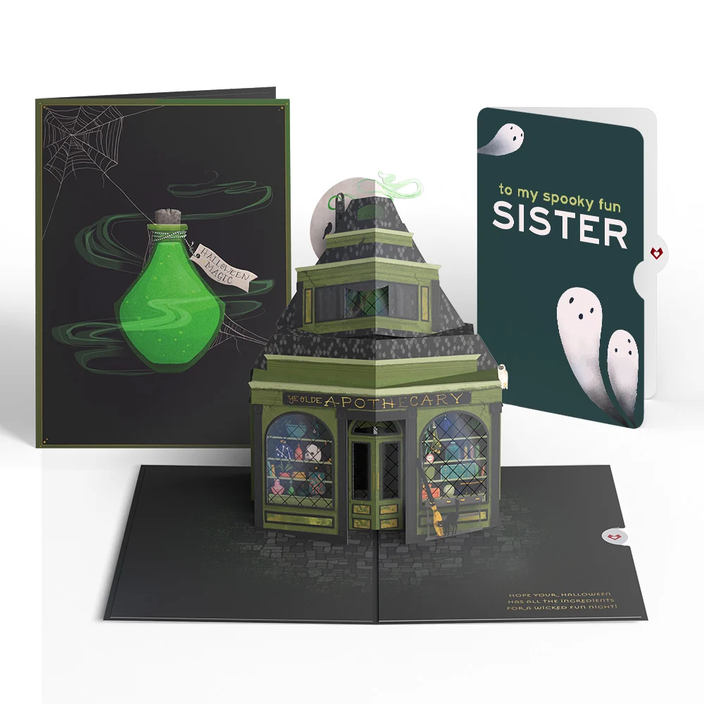 Lovepop Halloween Apothecary Pop-Up Card and Sentiment Set for Sister Bottle