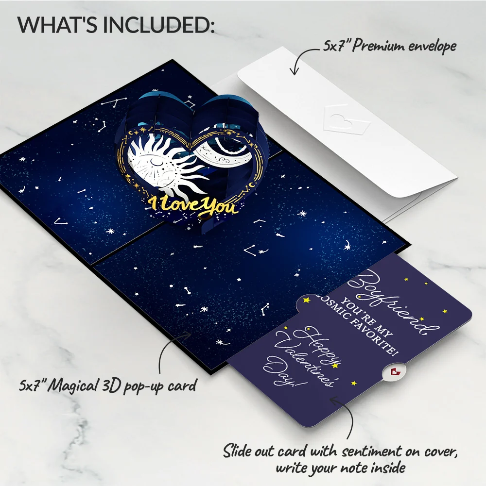 Lovepop Celestial Love Pop-Up Card and Sentiment Set for Boyfriend - Image 2